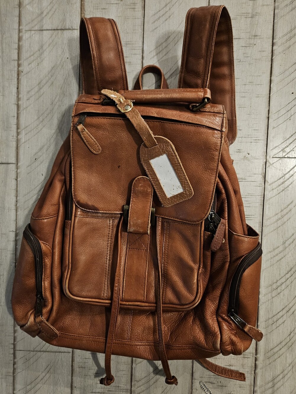 LATICO Brown Leather Backpack *vintage !! Unisex